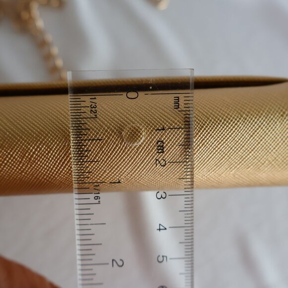 Faux Leather Bifold Cross Body Clutch Wallet - Gold - Picture 7 of 11